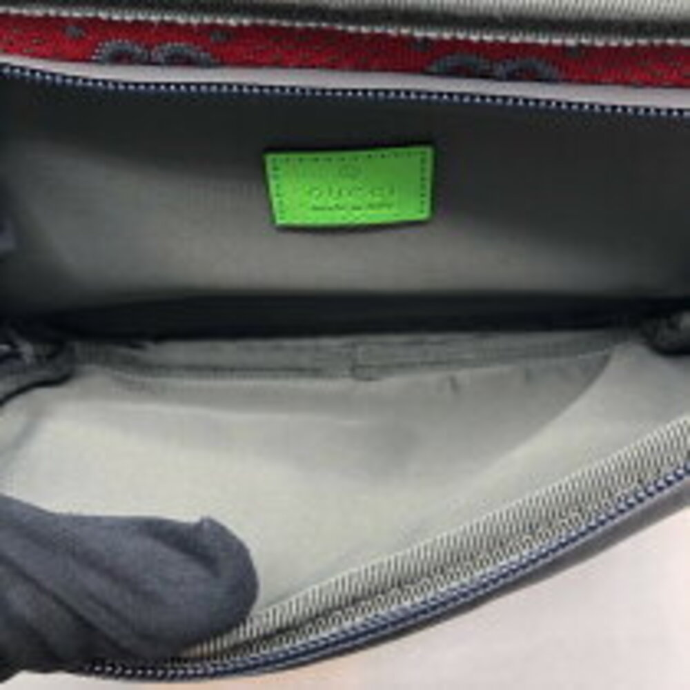 Gucci GG Belt Bag Gray Red Canvas Waist - Picture 5 of 10